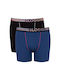 Go Abc Men's Boxers Blue-black with Patterns 2Pack