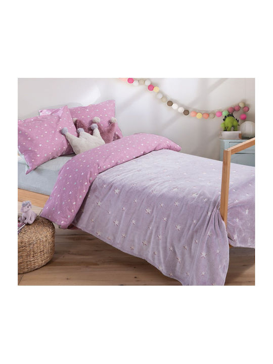 Nef-Nef Homeware Decke Kinderbett Interstellar Vlies Rosa Rose 110x150cm