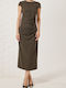 Lucy Summer Midi Dress Khaki