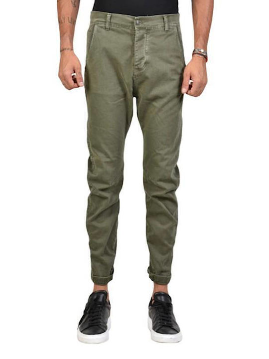 Pantaloni Elastic cu Croială Slim Khaki