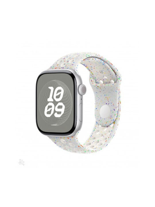 Curea Sport cu Orificii Compatibilă Apple Watch 46 mm Seria 10 Apple Watch SE 44 mm Alb