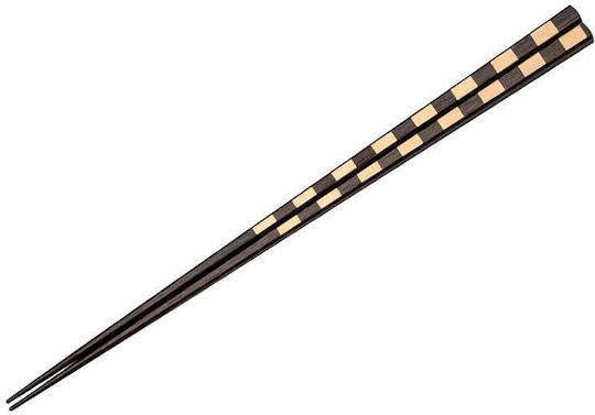 Essstäbchen Handgefertigt Holz Lack Braun Design 22,5 cm 2 Stück Klassisch