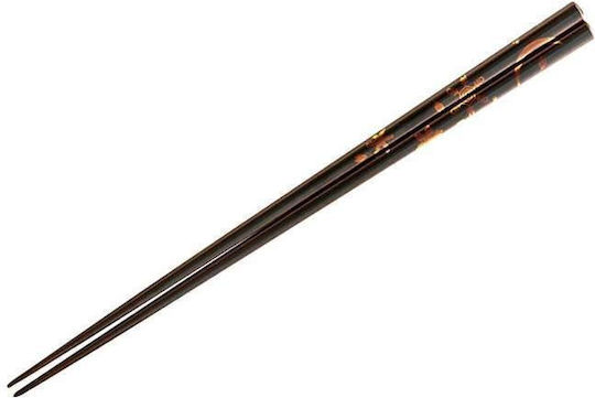 Chopsticks Handmade Wooden Lacquer Black Design 24 cm 2 Pcs Kenro