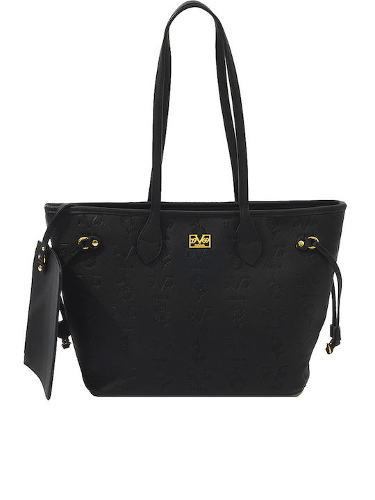 19V69 Γυναικεία Τσάντα Shopper Ώμου Μαύρη