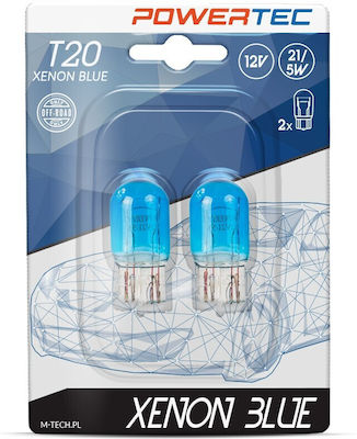 M-Tech Lamps Car W21/5W / T20 Xenon Blue 2pcs