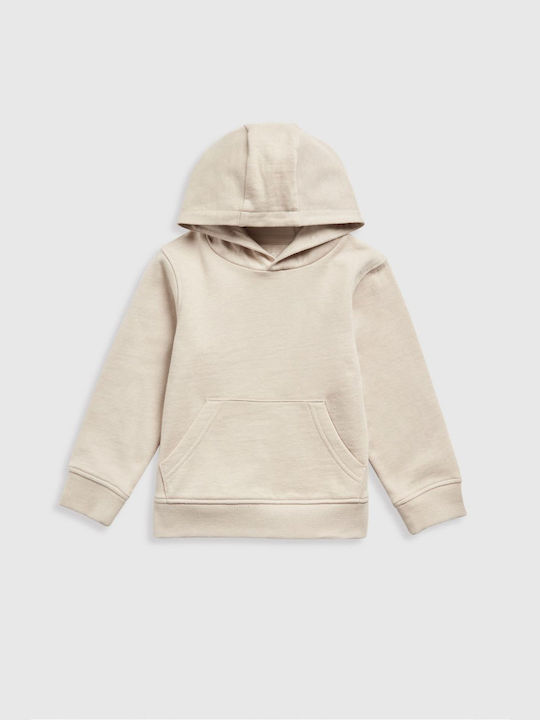 Kids Sweatshirt with Hood and Pockets Ecru