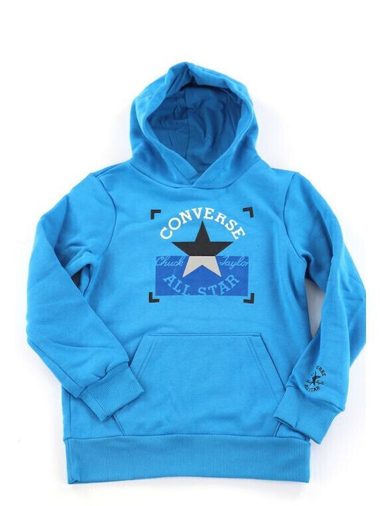 Fleece Παιδικό Φούτερ με Κουκούλα και Τσέπες Μπλε