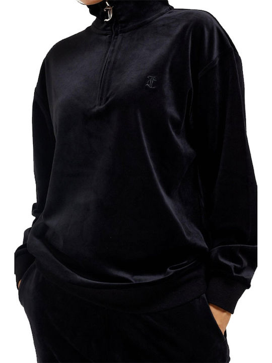 Women's Long Sleeve Sweater with Zipper Black