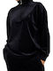 Women's Long Sleeve Sweater with Zipper Black