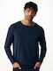 Long Sleeve Navy Blouse