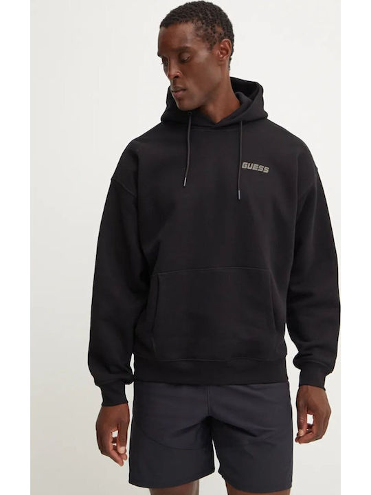 Guess Sweatshirt mit Kapuze Jet Black