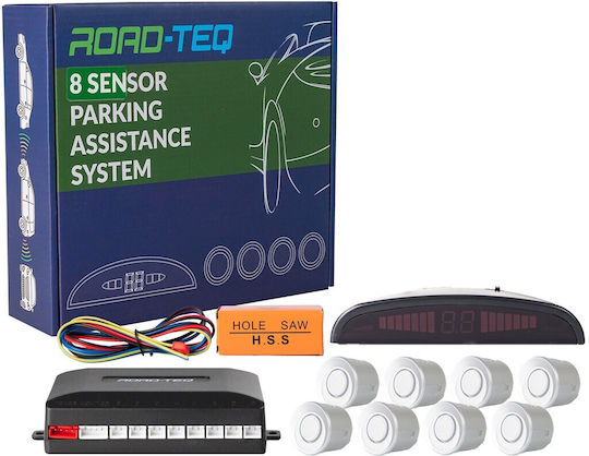 M-Tech Car Parking System Back with Screen and 8 Sensors 21.5mm in Silver Color