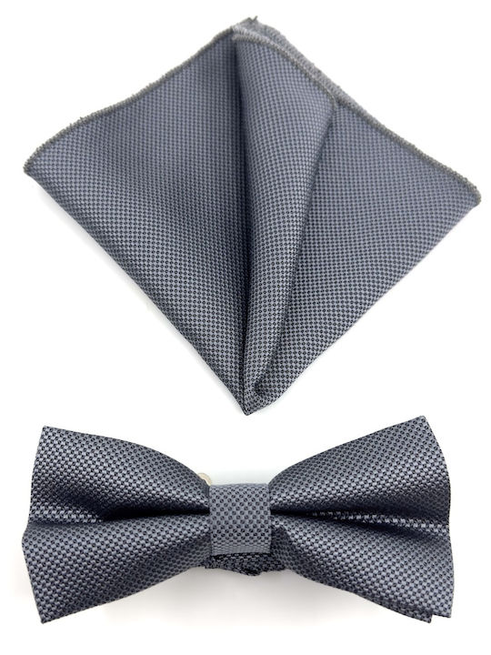 Legend Accessories Bow Tie Set with Pochette Gray