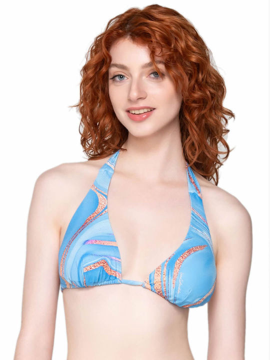 Padded Triangle Bikini Top Blue