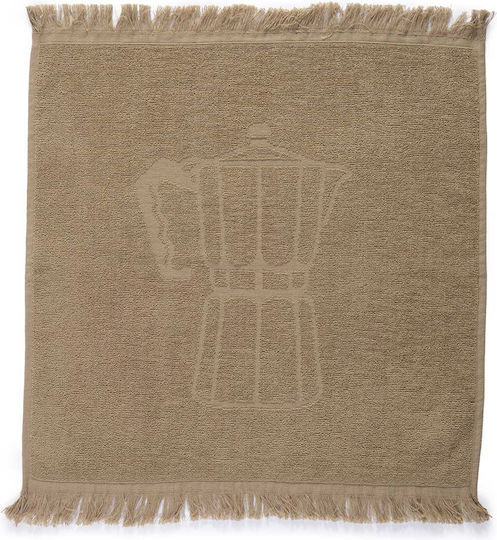 Nef-Nef Homeware Coffee Pot Prosop de ceai din 100% Bumbac Chaki 50x50cm