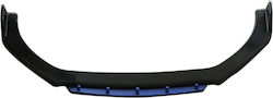 Megane Design Front Spoiler Extension Glossy Black Blue Lip 4 Pieces Length 180 Cm