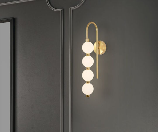 Luma Modern Leuchte Wand mit Integrierter LED und Warmweißes Licht Gold 51x51cm