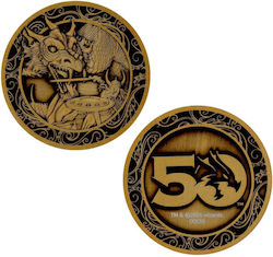 Dungeons & Dragons Collectable Coin 50th Anniversary Antique Gold Edition 4cm
