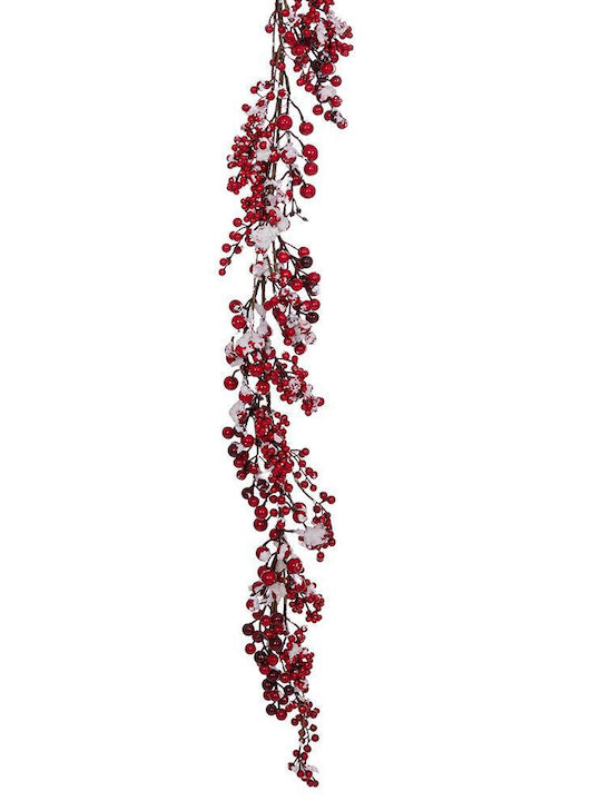 Garland Red Berries Snow 150cm