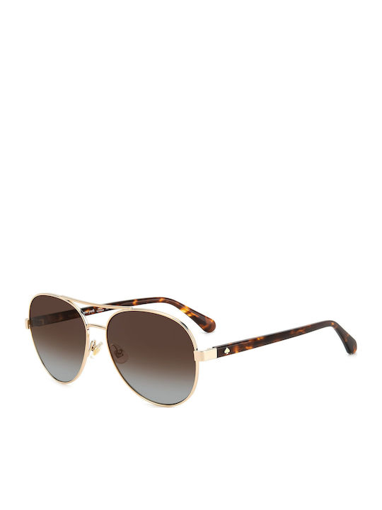 Kate Spade Unisex Γυαλιά Ηλίου με Χρυσό Μεταλλικό Σκελετό και Καφέ Ντεγκραντέ Φακό AVERIES06JF8L