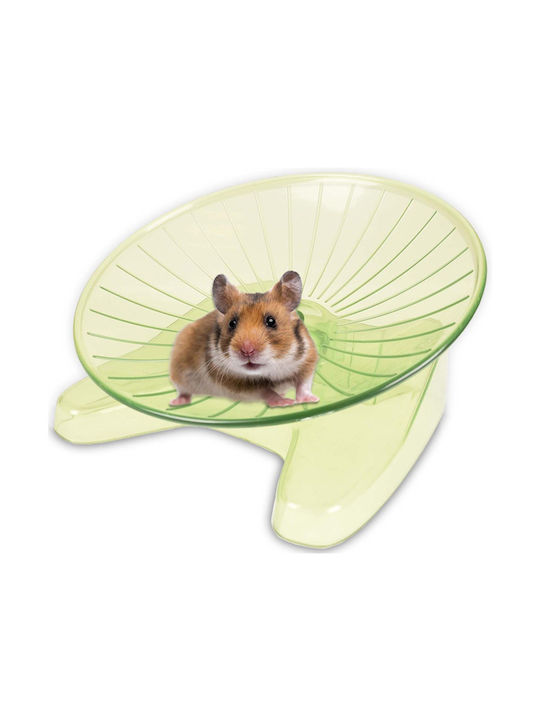 Flamingo Sat Running Disc Suzie Green 15x15x8.8cm Rodent Exercise Wheel