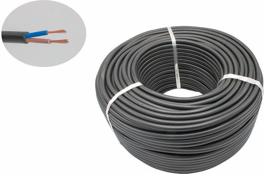 Καλώδιο Ρεύματος τύπου NYL με Διατομή 2x1.5mm² σε Μαύρο Χρώμα 100m