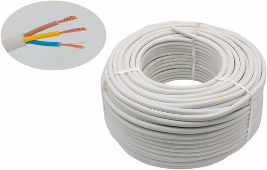 Cablu de alimentare cu secțiune 3x4mm² în culoarea Alb 100m 1buc
