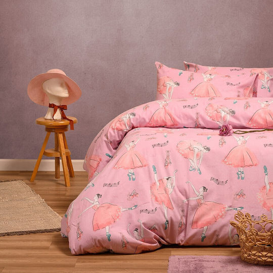 Melinen Sheet Set Single Cotton Ballet Pink 170x260cm 3pcs