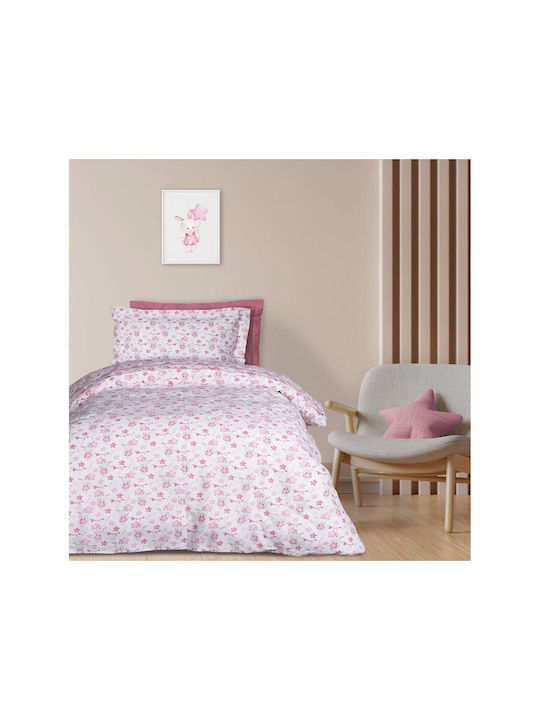 Das Home Sheet Set Single Cotton Pink, White 170x240cm 3pcs