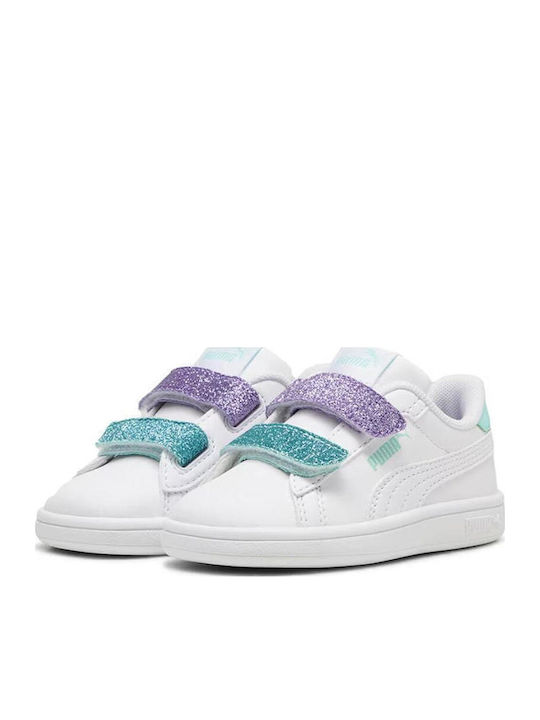 PUMA Smash 3.0 Παιδικά Sneakers με Σκρατς Λευκά