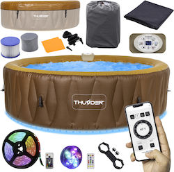 Thunder Mocha AirJet Inflatable Spa Πισίνα Φουσκωτή με Αντλία Φίλτρου 205x205x65εκ. Καφέ