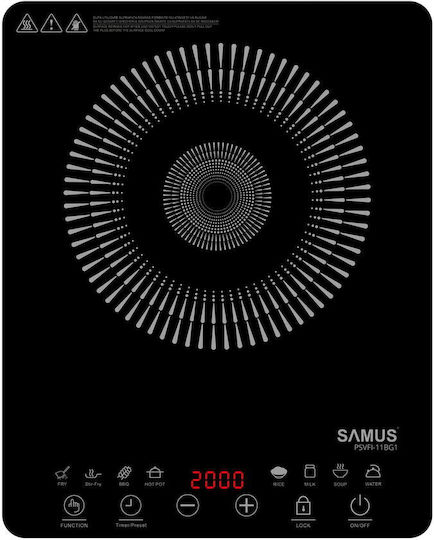 Samus PSVFI-11BG1 Επιτραπέζια Εστία Επαγωγική Μονή Μαύρη