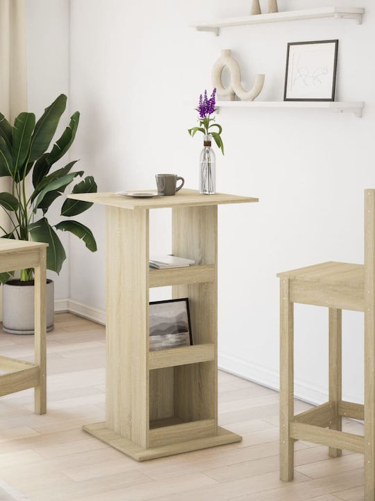 Square Table Bar Wooden Oak 60x60x102cm