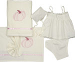 Set of Christening Oilcloths for Girls with Pumpkin Theme