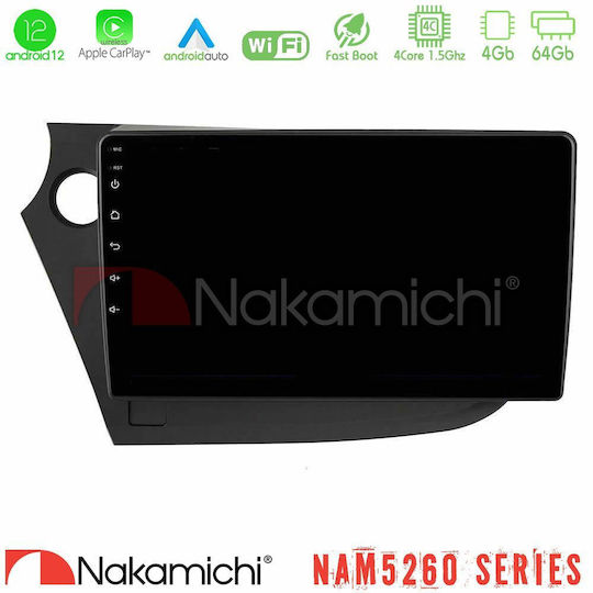 Nakamichi Ηχοσύστημα Αυτοκινήτου για Honda Insight 2009-2015 (Bluetooth/USB/AUX/WiFi/GPS/Apple-Carplay/Android-Auto) με Οθόνη Αφής 9"