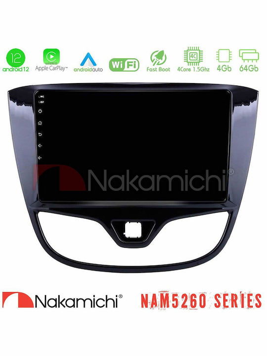 Nakamichi Car Audio System for Opel Karl 2017-2019 (Bluetooth/USB/AUX/WiFi/GPS/Apple-Carplay/Android-Auto) with Touch Screen 9"