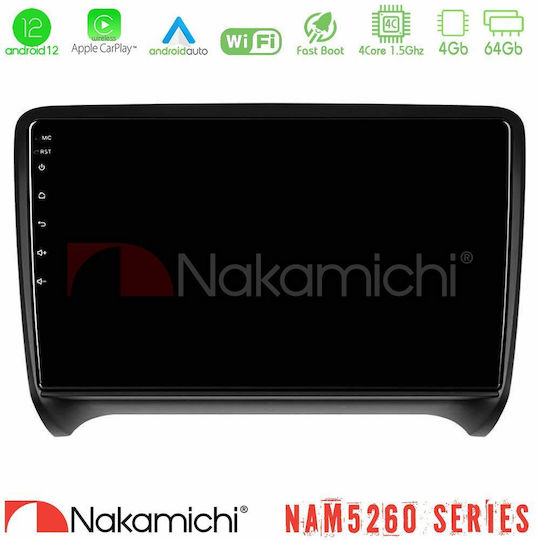 Nakamichi Nam5260 Serie 4core Android12 4+64GB Audi TT B7 Navigations-Multimedia-Tablet 9" Carplay & Android Auto