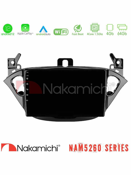 Nakamichi Nam5260 Series 4core Android12 4+64gb Opel Corsa E Adam Navigation Multimedia Tablet 9" Carplay & Android Auto
