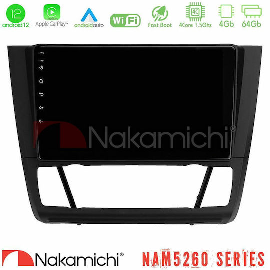 Nakamichi Nam5260 Series 4core Android12 4+64gb Bmw 1series E81 E82 E87 E88 Auto A C Navigation Multimedia Tablet 9" Carplay & Android Auto
