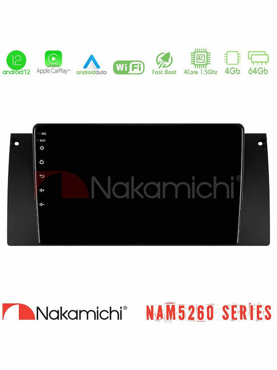 Nakamichi Nam5260 Series 4core Android12 4+64gb Bmw 5 Series E39 X5 E53 Navigation Multimedia Tablet 9" Carplay & Android Auto
