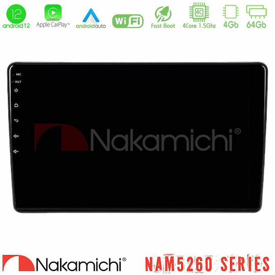 Nakamichi Nam5260 Series 4core Android12 4+64GB Peugeot Partner Citroën Berlingo 2008-2018 Navigation Multimedia Tablet 9" CarPlay & Android Auto