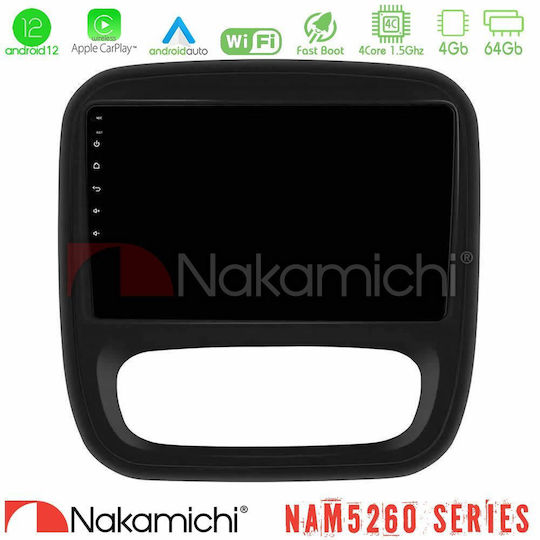 Nakamichi Nam5260 Series 4core Android12 4+64gb Renault Nissan Opel Fiat Навигационен Мултимедиен Таблет 9" Carplay & Android Auto
