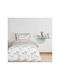 Das Home Rabbit Ballon Set Kids Duvet Cover Single with Pillowcase Cotton Light Blue, Mint, Pink 160x240cm