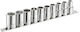 Set 6-cavity Sockets 1/2" On Rail 10pcs