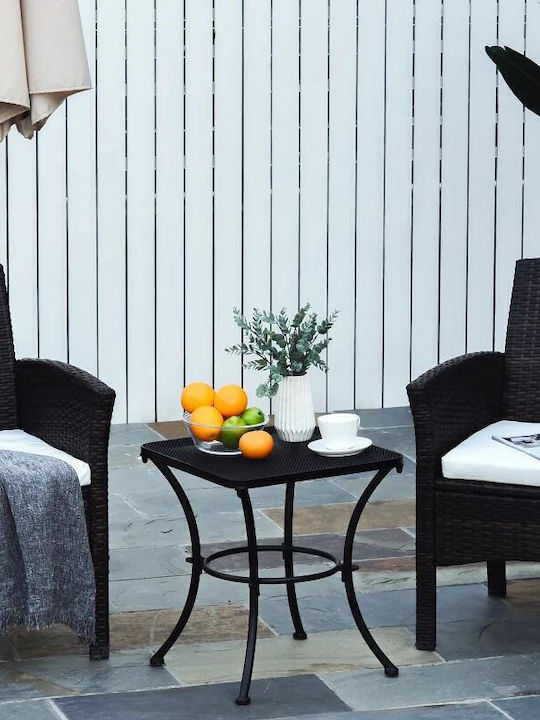 Metal Masa pentru spații exterioare mici Negru 45x45x50buc