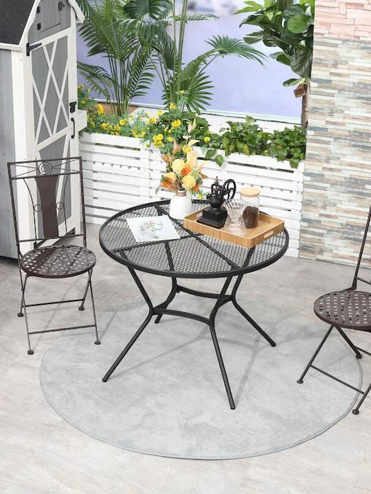 Metal Masa pentru spații exterioare Negru 91x71.5cm