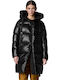 Μακρύ Γυναικείο Puffer Μπουφάν για Χειμώνα Black