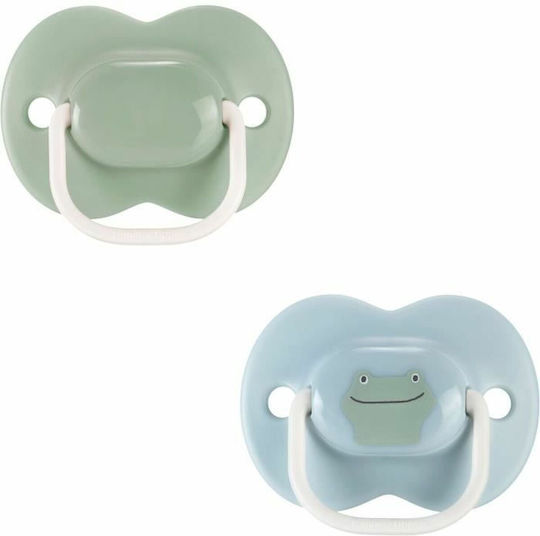 Tommee Tippee Silicone Pacifiers Green - Blue for 6-18 months 2 Pieces