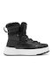 Leather Snow Boots with Laces & Fur Beige