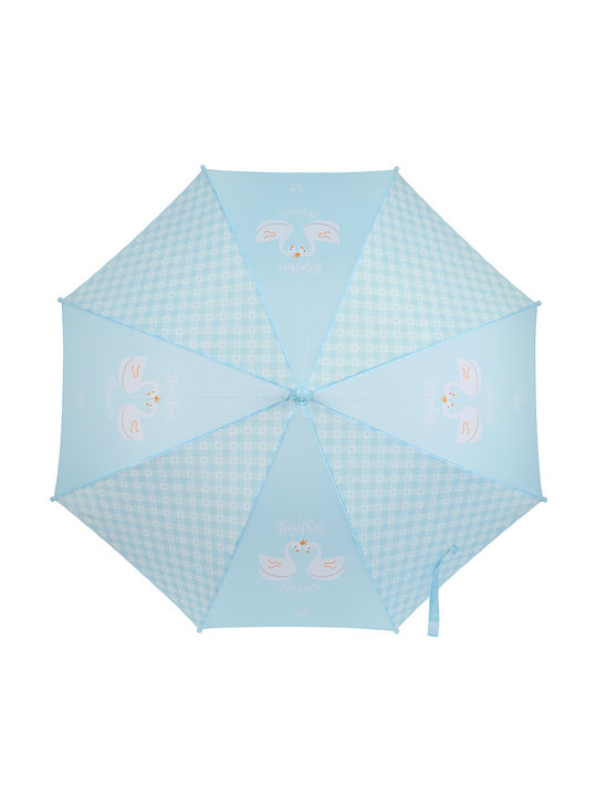 Safta Kids Umbrella Curved Handle Auto-Open Light Blue 48cm